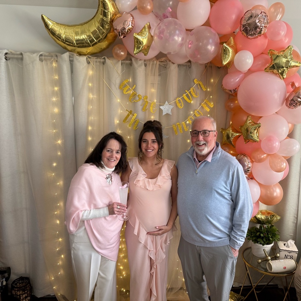 Pink Ruffled Maternity Dress